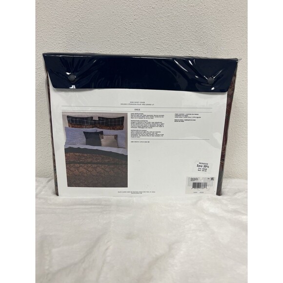 Ralph Lauren Inez Paisley KING Duvet Cover Jacobean Floral Burgundy Red - Picture 5 of 6